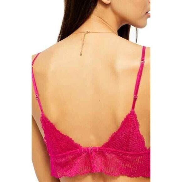 Free People OB1070262 Sz XS Fuschia Pink Alyssa Underwire Lace Bralette $48 - Picture 9 of 9